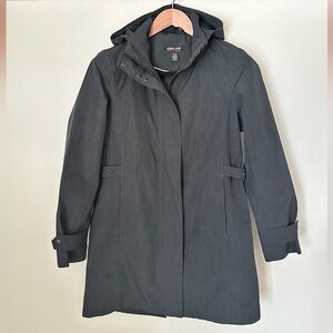 Kirkland Signature Women's Dark Gray Hooded Trench Coat